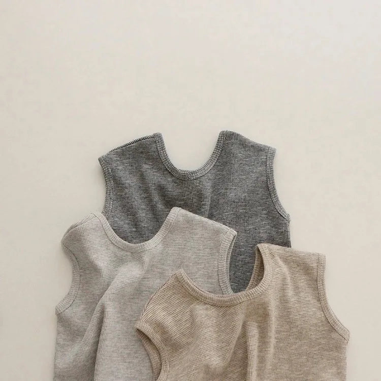 2 Pcs Sleeveless Breathable Cotton Pajamas Set