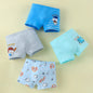 4PCS Boys Cotton Antibacterial Cute Cartoon Print Underwear