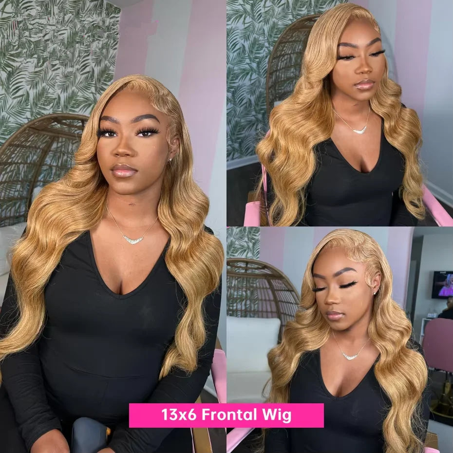 Honey Blonde Body Wave Lace Frontal Wig