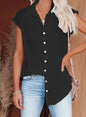 Womens Cotton Linen Casual Short Sleeve Tops