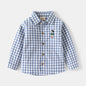 Kids Shirts With Collar Long Sleeved Plaid