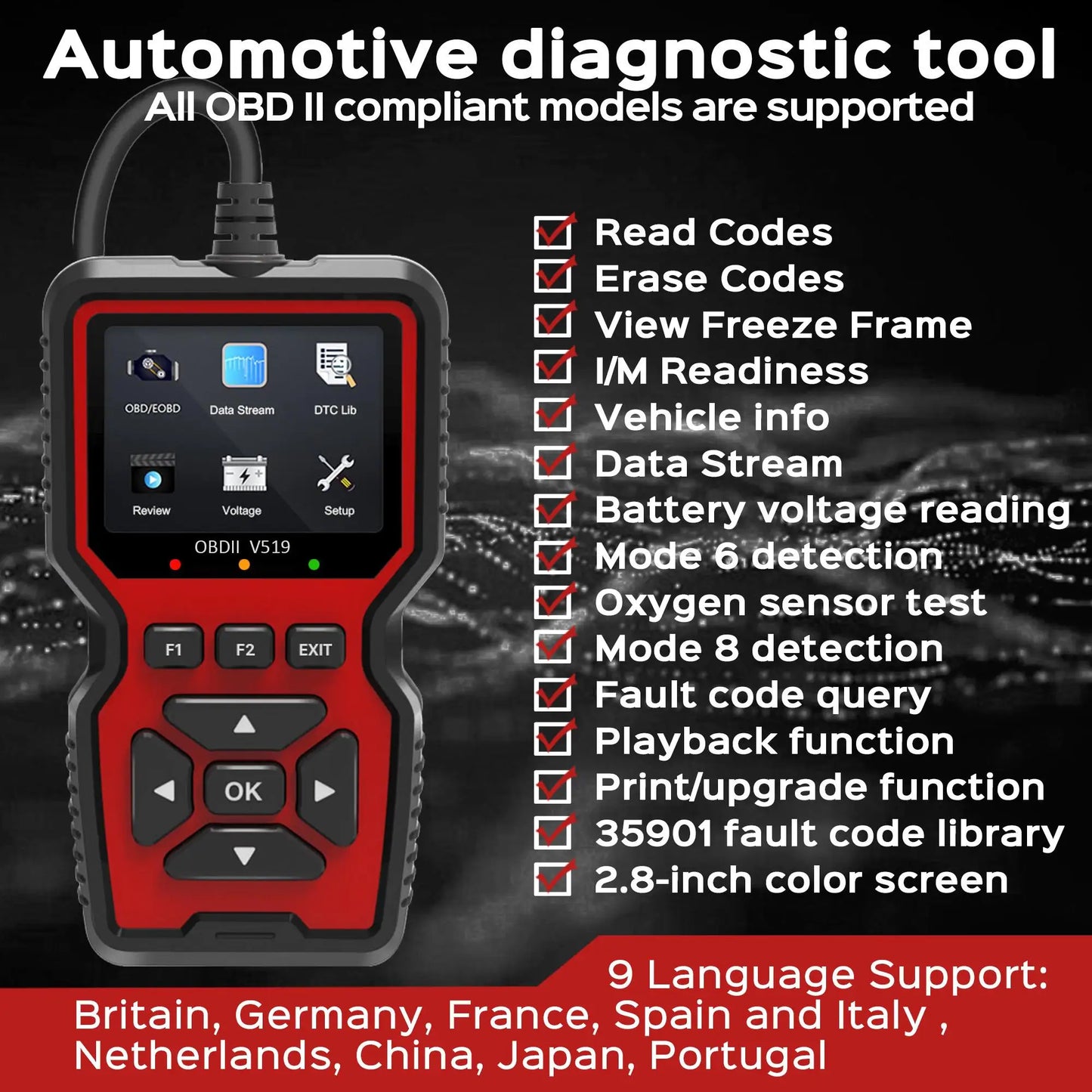 Mechanic OBDII Diagnostic Code Reader Tool