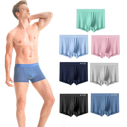 Men's Silk Flat Corner Antibacterial  Boxer Briefs