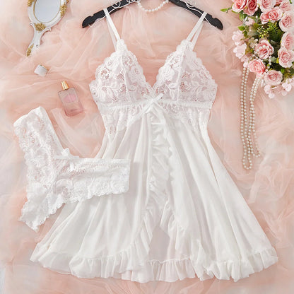 Women Erotic Bra Nightdress Sexy Lace Sleepwear