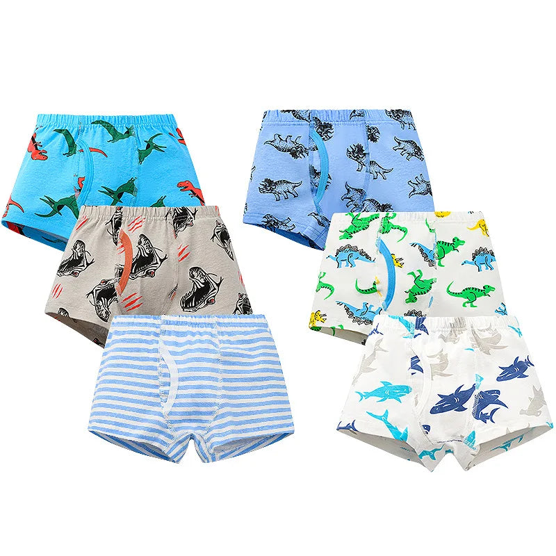 8 pcs Boys Boxer Briefs Sets 2025 New Kids Cartoon Underwear