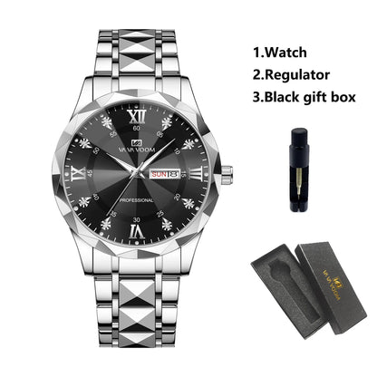 Diamond Luxury Night Glow Double Calendar Quartz