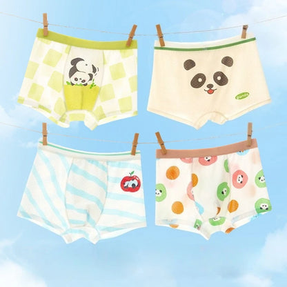 4PCSThin  Mesh Breathable Boys Antibacterial Cartoon Underwear