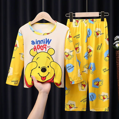 2 Pcs Boys/Girls Minnie Mickey Cartoon Longsleeved Pajamas