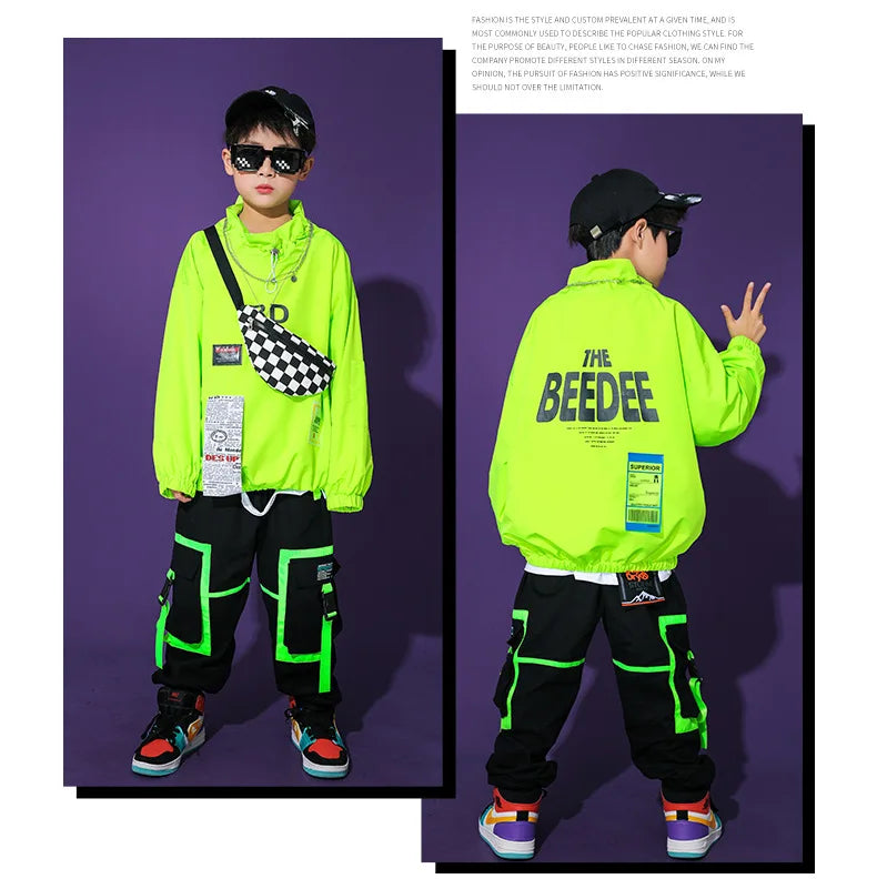 Boys/Girls Hip Hop Jacket Cargo Pants Child Pullover