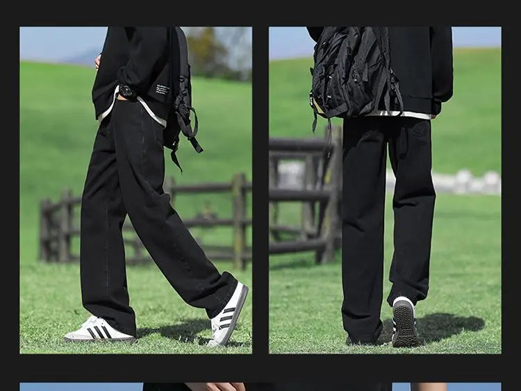 Men's Trendy Wide Leg Washed Jeans