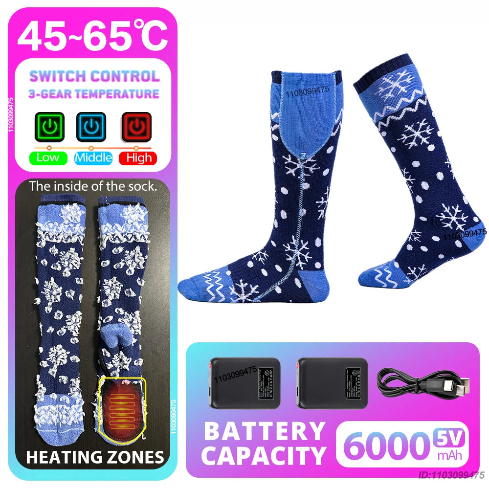 Rechargeable Anti-Cold Men Women Thermal Heated Socks