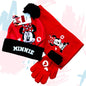 3PCS Boys/Girls Minnie Mouse Cartoon Scarf Hat glove