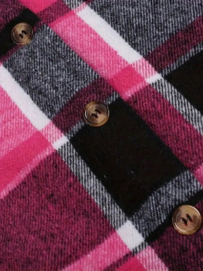 Women's Long Sleeve Flannel Plaid Shirt Casual