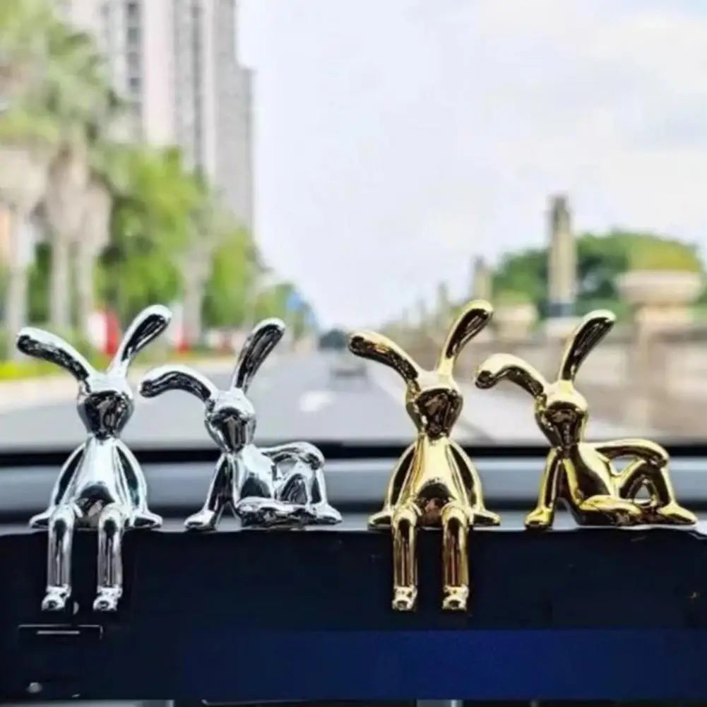 Adorable Long Ear Bunny Figurines Models