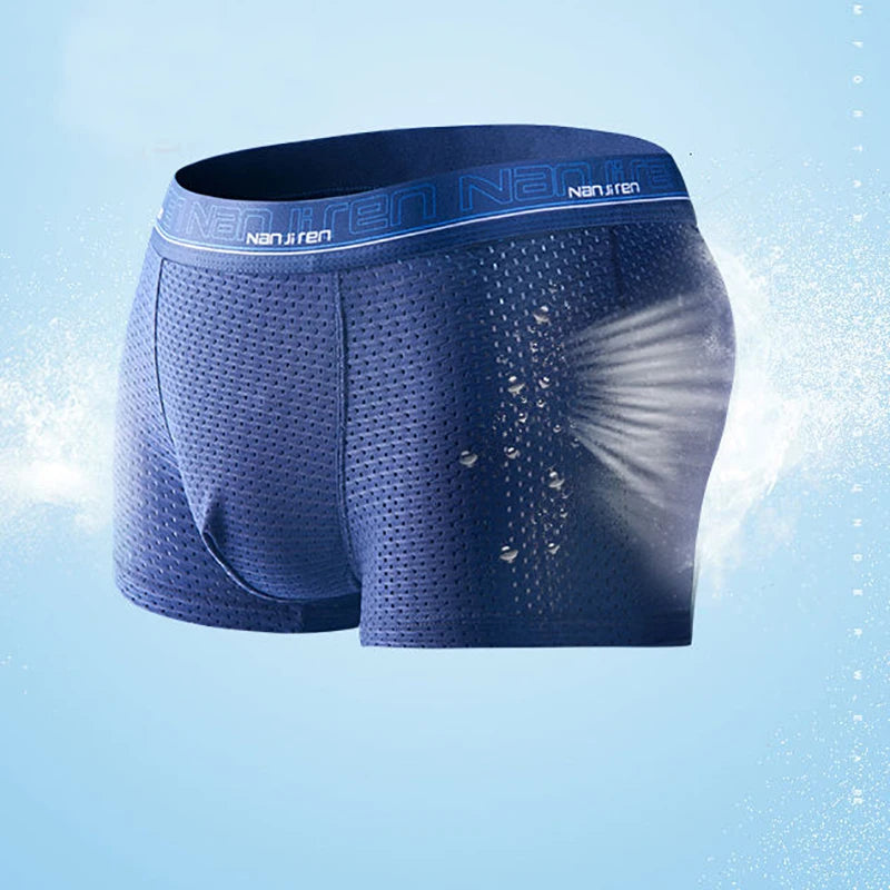 4pcs Men's Boxer Silk Plus Size Breathable Briefs