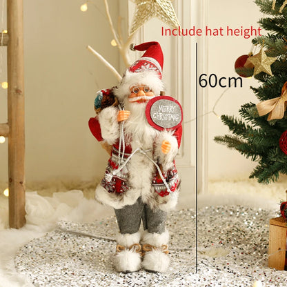 Large Standing Santa Figurine Doll Home Decoration