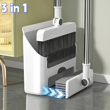 3 in 1 Broom and Dustpan Floor Brush Long-handled