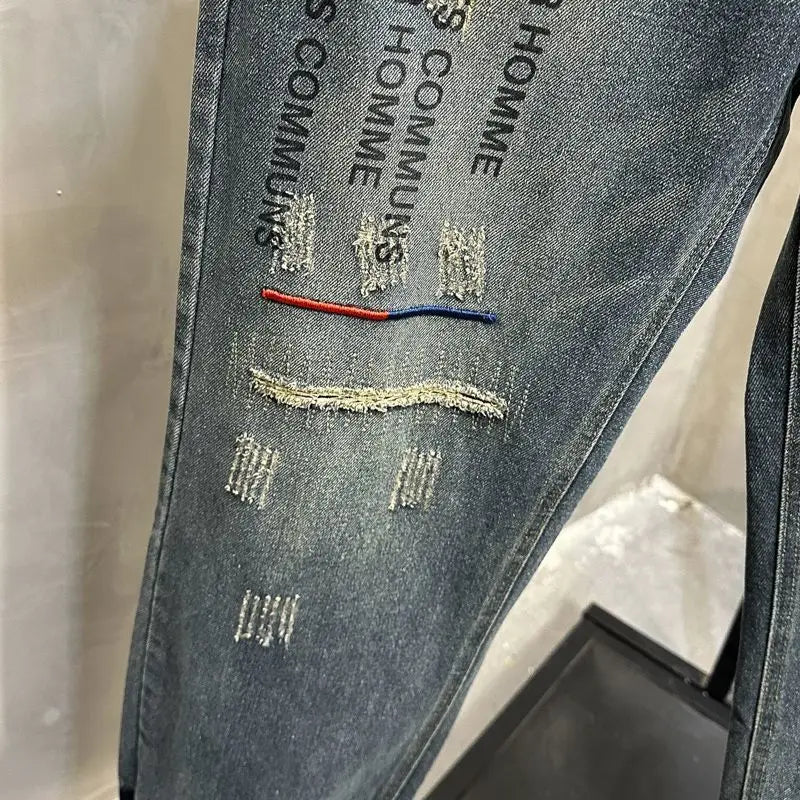 Loose Personality Trendy Washed Pants Men'