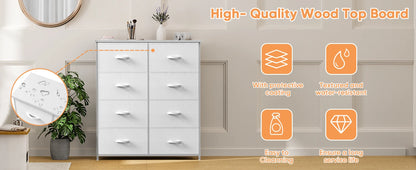8 Fabric Drawers Storage Cabinet Steel Frame Assembly