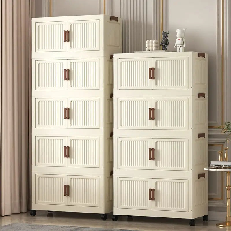 Foldable Plastic Storage Cabinet, Easy Assembly