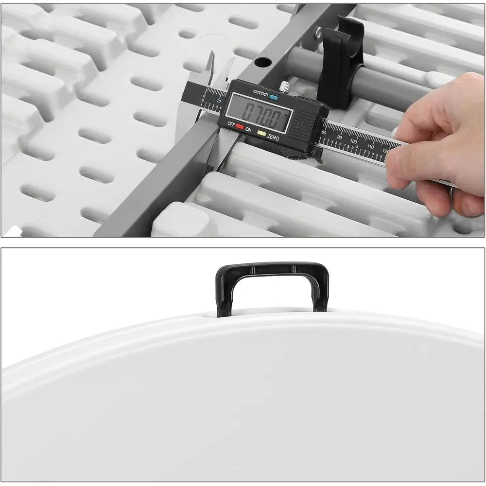 Round Folding Plastic Dining Table with Carrying Handle