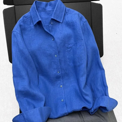 Casual Turndown Collar Single Breasted Tops