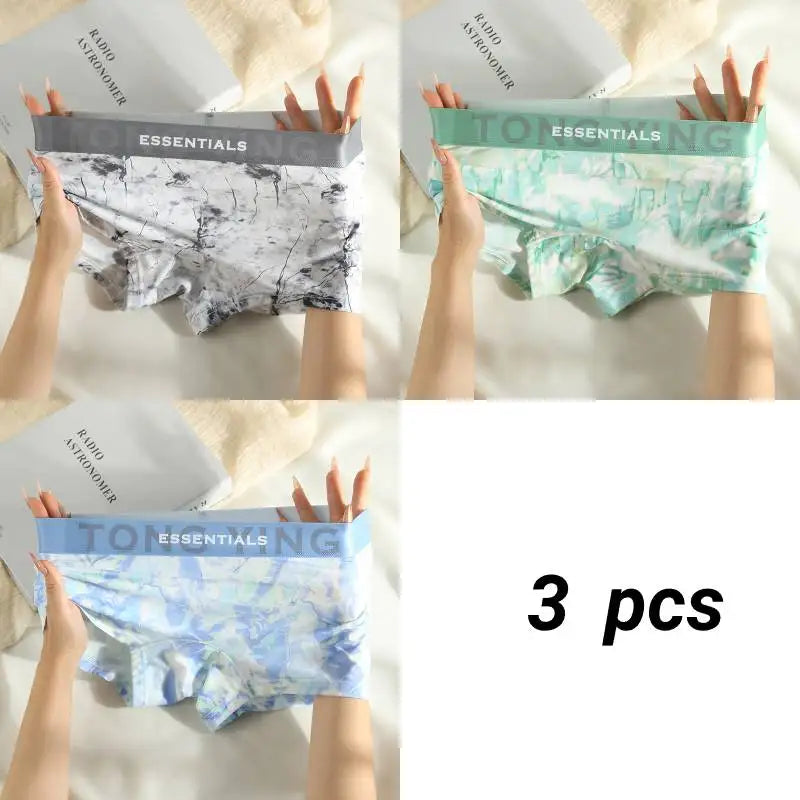 3pcs Women's Sports Boxers Shorts Ice Silk