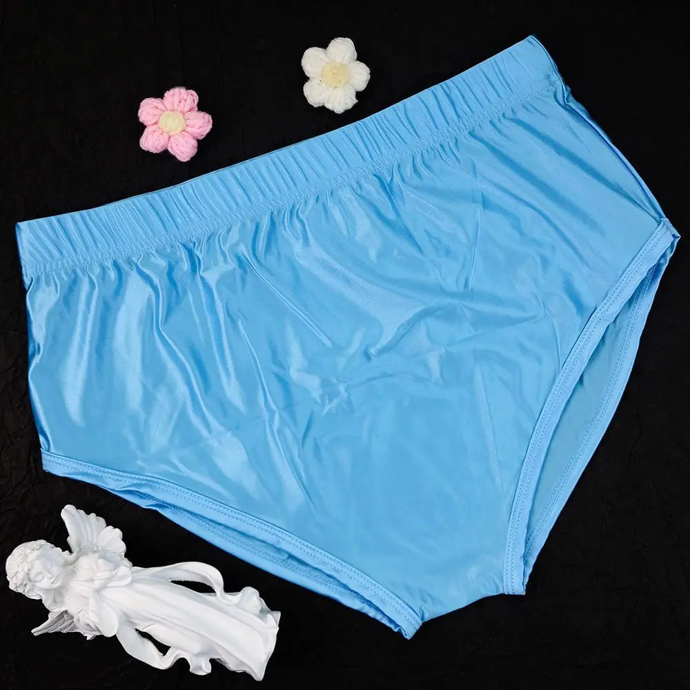 Shiny Ice Silk Satin Tight Elastic Panties