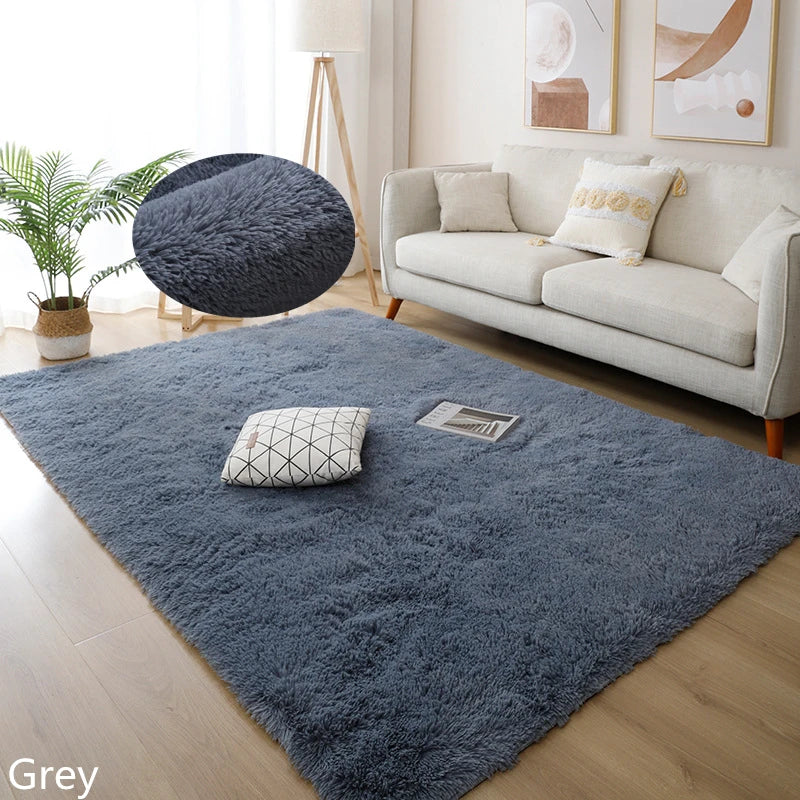White Fluffy Modern Home Decor Rug Non-Slip