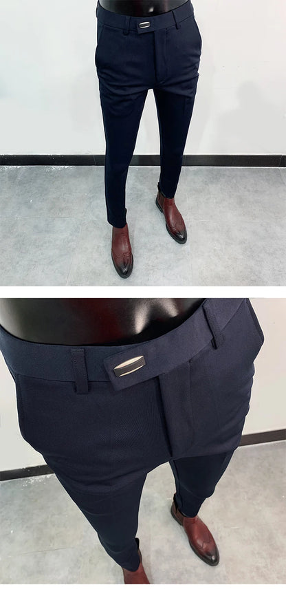 Men Stretch Slim Formal Casual Pants Fashion