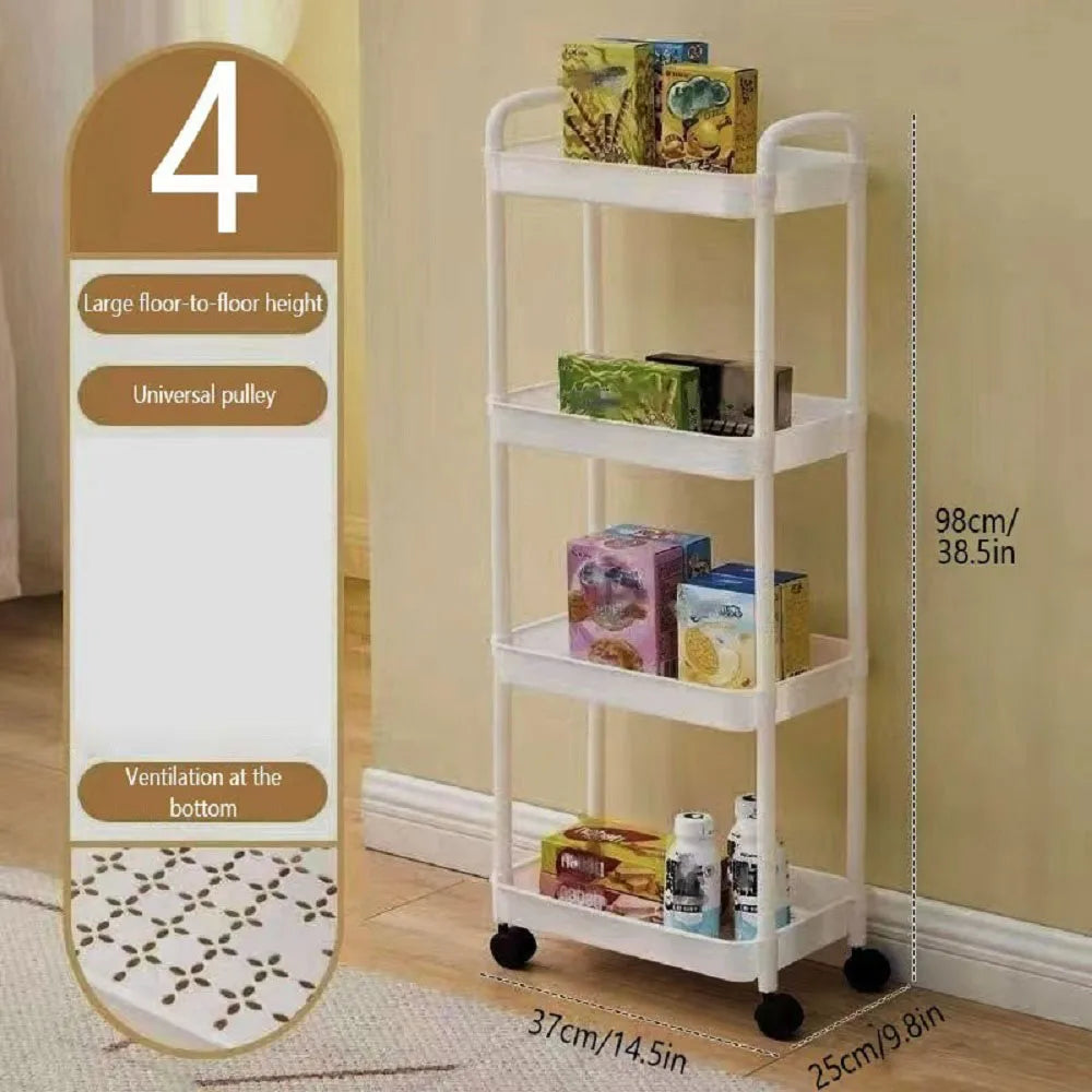 Rolling Storage Cart, Plastic Multi-Functional Organizer
