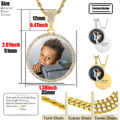 Hip Hop Jewelry Bling CZ Picture Necklace