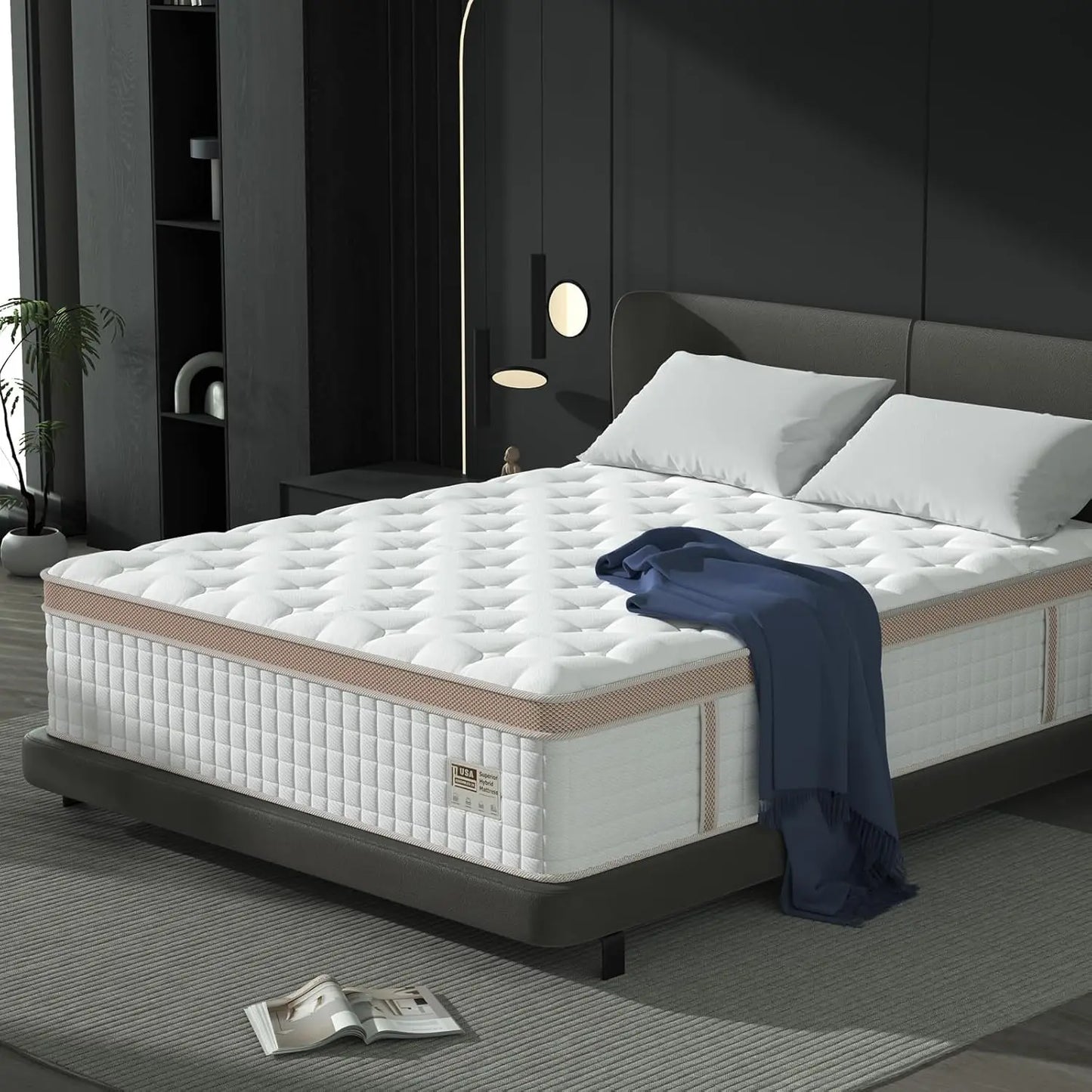 Full/King/Queen Size Mattress, Luxury Hybrid, Gel Memory Foam