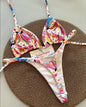 Print Sexy Bikini Sets Halter Lace-up  Beach