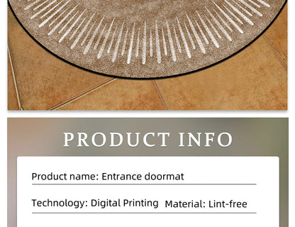 Semi-circular Outdoor Rug Modern Art Style