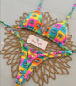Print Sexy Bikini Sets Halter Lace-up  Beach