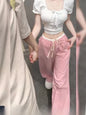 Thin Design Loose Wide Leg Women Pants