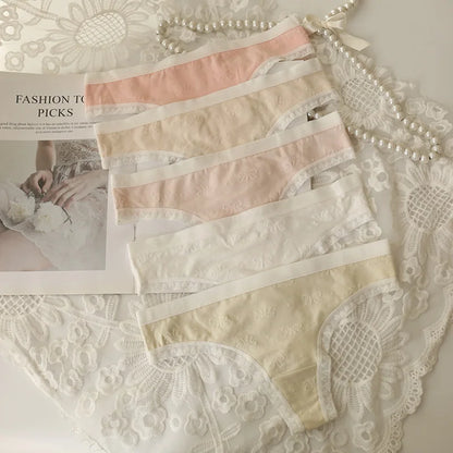 5 Pcs Young Teen Girl Low Waist Breathable Panties