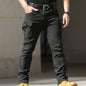 Men Fashion Cargo Pants Solid Color Multi-Pockets