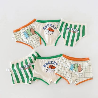 3PCS Young Girls/Boys Cute Cotton Briefs Boxers Underwear