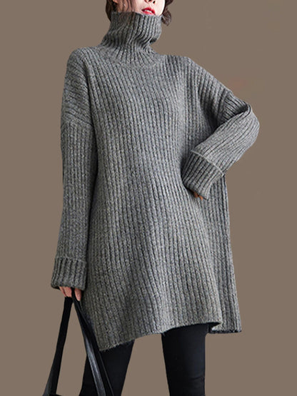 Womens Knitted Cashmere Sweater Long Loose Plus
