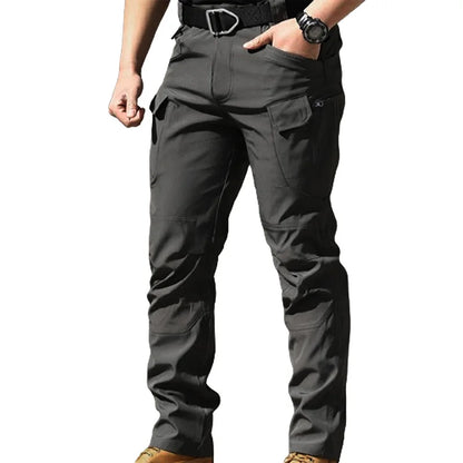 Men Fashion Cargo Pants Solid Color Multi-Pockets