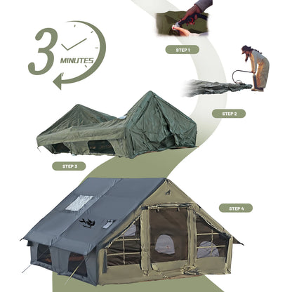Quick Setup Inflatable Camping Tent, Waterproof