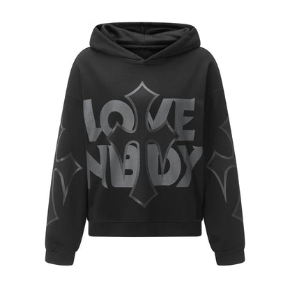 Women s Casual Fall Hood Sweatshirt Cross Letter