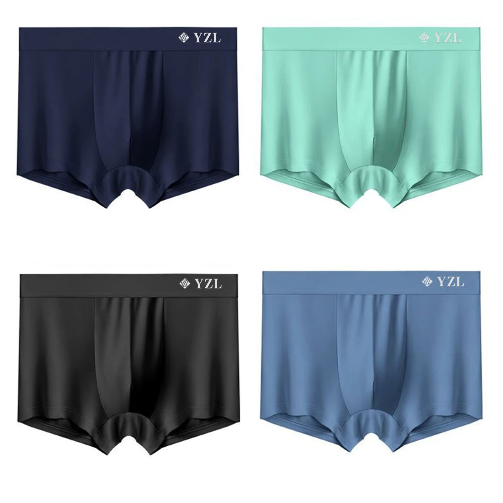 Men's Silk Flat Corner Antibacterial  Boxer Briefs