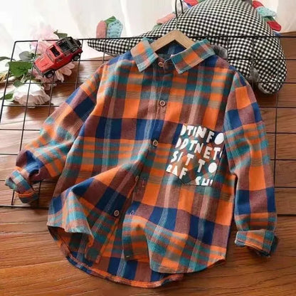 Boys' Long Sleeve Checkered Shirt for Toddler