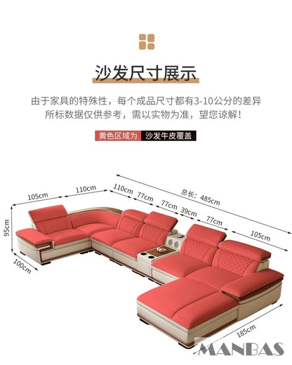 Genuine Leather Sofa Set for Living Room