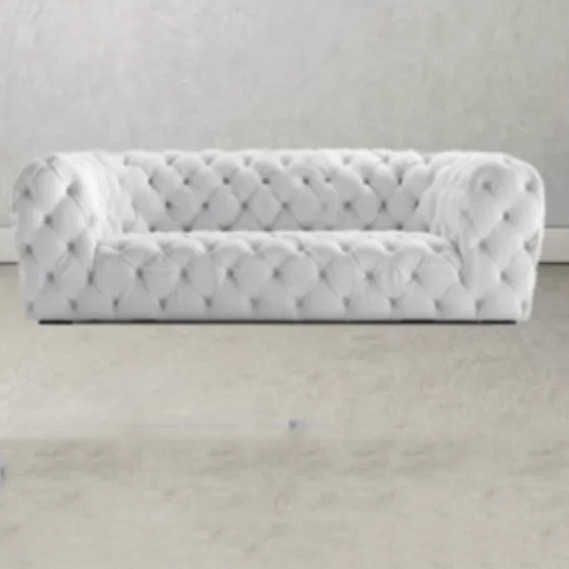 Buckle Velvet Large Luxury Blue Sofa