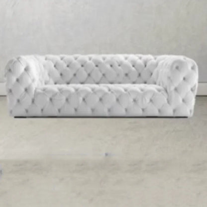 Buckle Velvet Large Luxury Blue Sofa