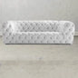 Buckle Velvet Large Luxury Blue Sofa